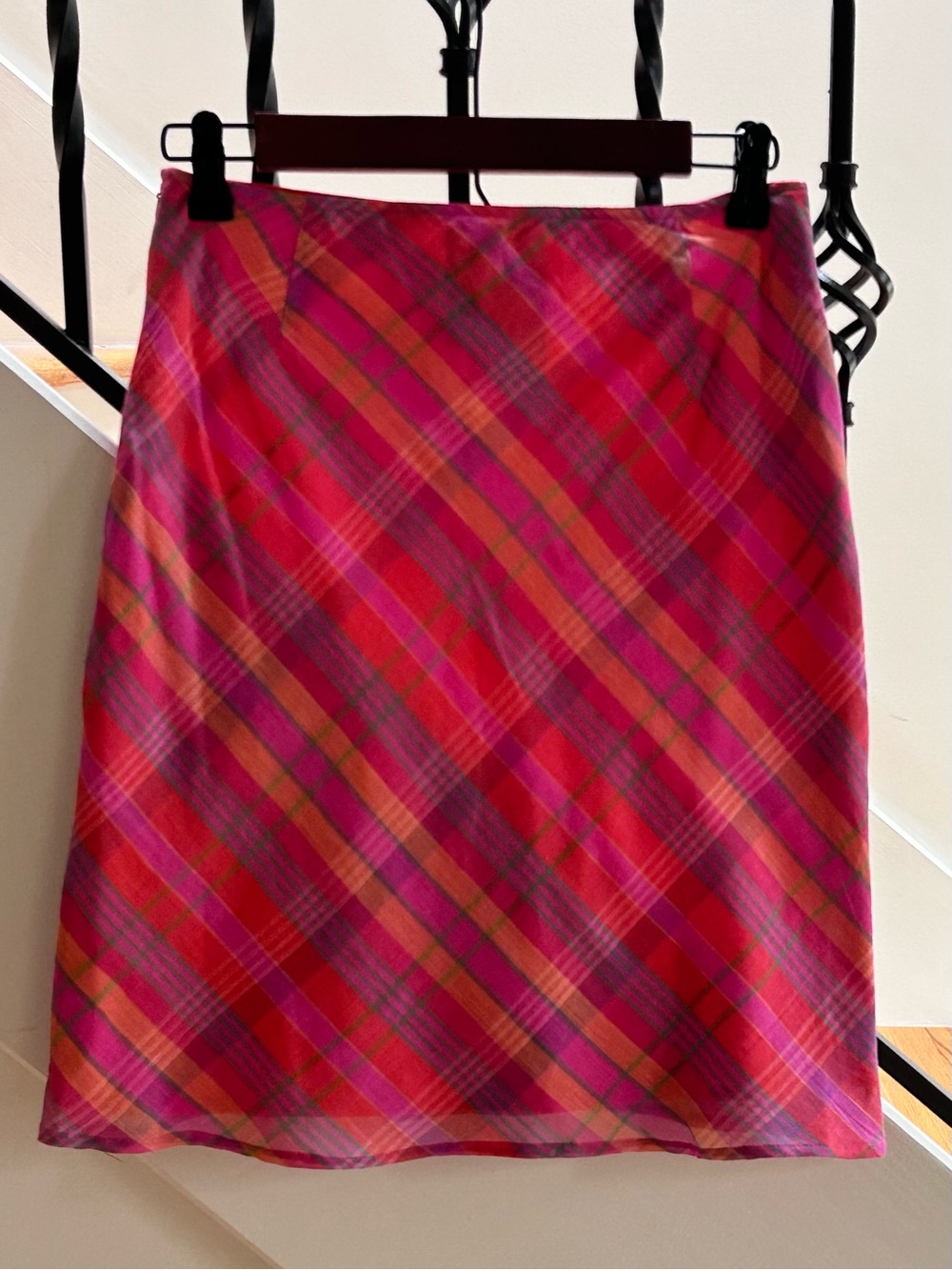 Ralph Lauren Plaid A-Line Skirt in Pink & Orange Size 6